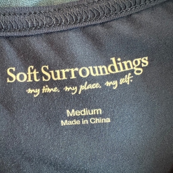 Soft Surroundings Dress Womens Size M Hibiscus Sheer lined Pockets Boho Coastal - Picture 9 of 15